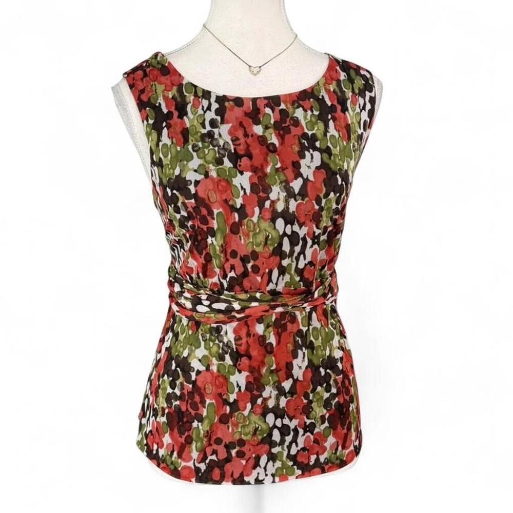 Cato multicoloured floral abstract sleeveless tank top with tie waist Size L